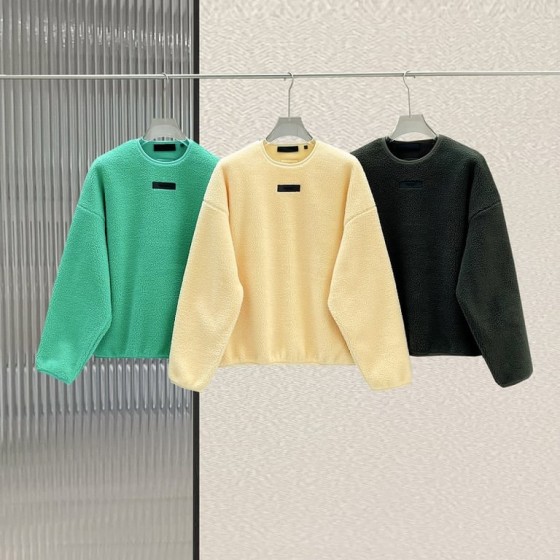 Fear of God Essentials Black Label Sherpa Crewneck Sweatshirt
